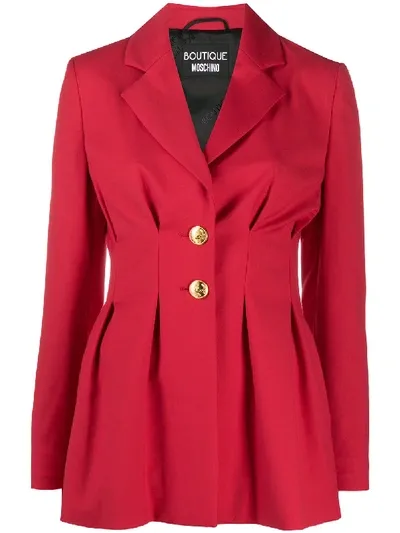 Boutique Moschino Fitted Waist Blazer In Red