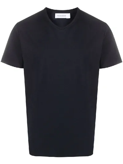 Jil Sander V-neck T-shirt In Blue