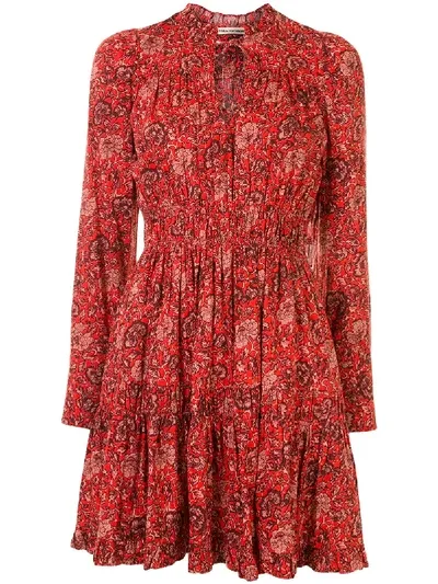 Ulla Johnson Floral Print Mini Dress In Red