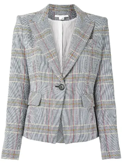 Veronica Beard Checked Fitted Blazer In Black