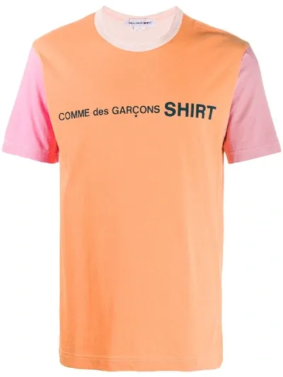 Comme Des Garçons Shirt Logo Print T-shirt In Orange