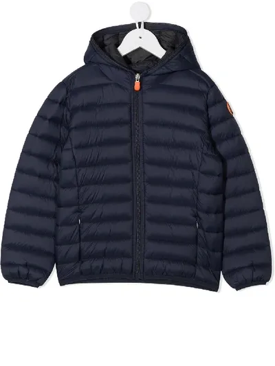 Save The Duck Kids' Padded Zip Jacket In Blue