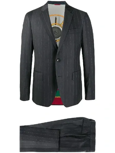 Etro Pinstripe Two-piece Suit In Grey