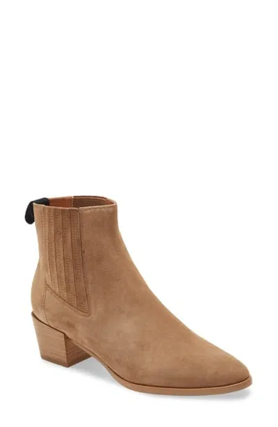 Rag & Bone Rover Pleated Suede High Ankle Boots In Camel