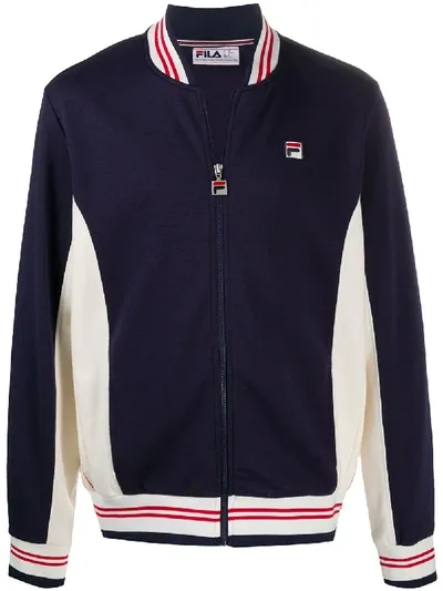 Fila Logo Zipped Sweatshirt In Blue