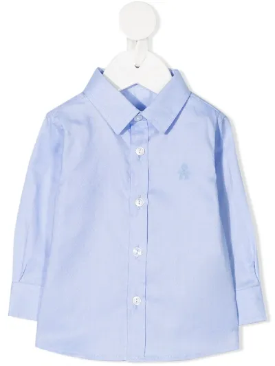 Le Bebé Enfant Babies' Embroidered Logo Shirt In Blue