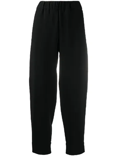 Alberto Biani Cropped Trousers In Black