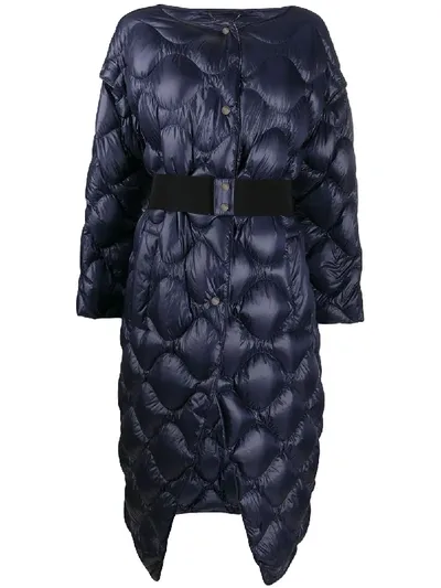 Dorothee Schumacher Detachable-sleeve Padded Coat In Blue