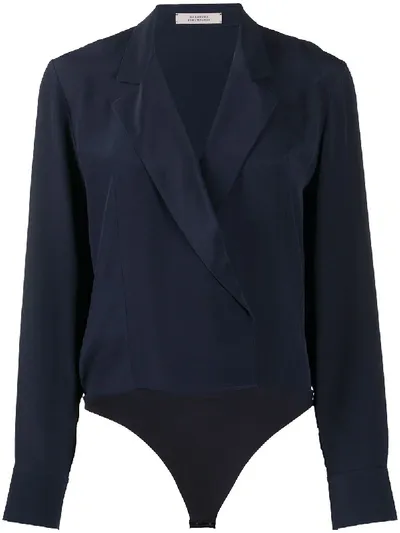 Dorothee Schumacher Notch Lapel Body Suit In Blue