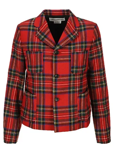 Comme Des Garcons Girl Check Single-breasted Blazer In Red