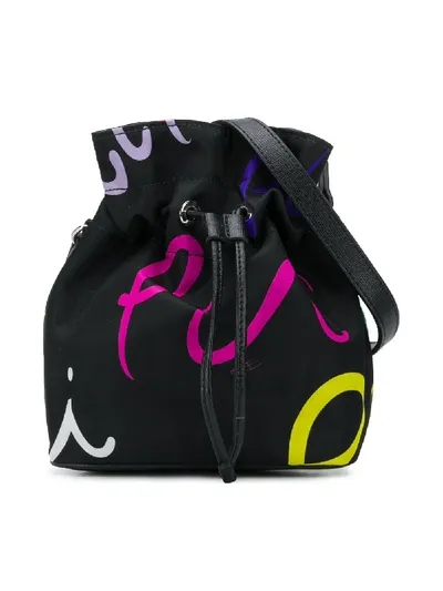 Emilio Pucci Junior Kids' Beuteltasche Mit Logo-print In Black