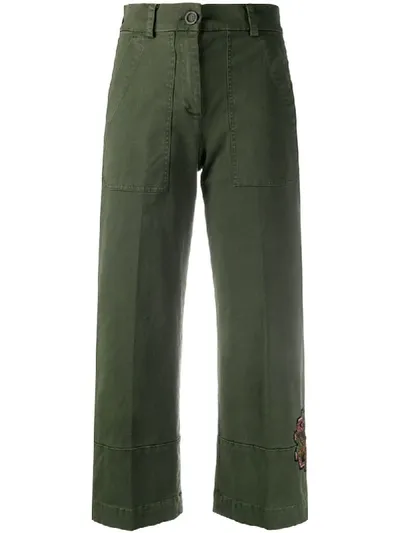 Bazar Deluxe Cropped-leg Trousers In Green