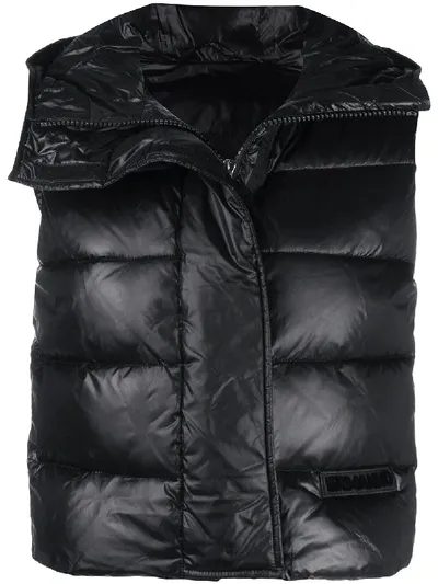 Ermanno Ermanno Padded Hooded Waistcoat In Black