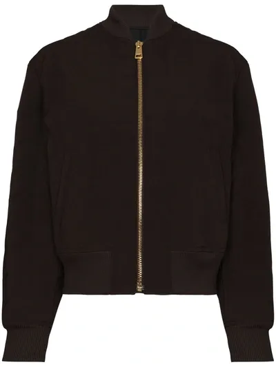 Bottega Veneta Brown Scuba Quilted Bomber Jacket