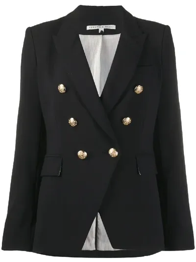 Veronica Beard Embossed Button Double-breasted Blazer In Black