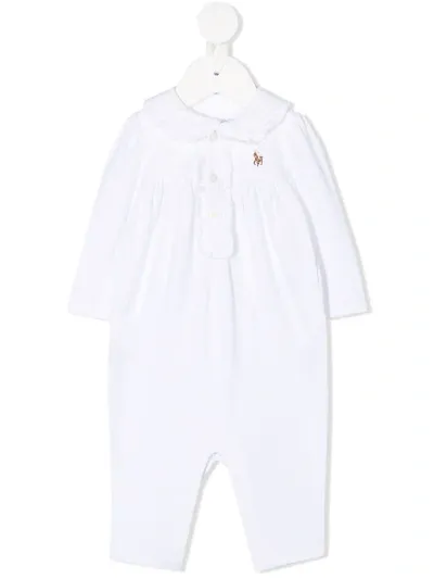 Ralph Lauren Babies' Strampelanzug Mit Rüschenkragen In White