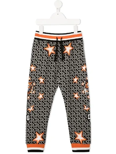 Dolce & Gabbana Kids' Dg Star-print Track Pants In Black