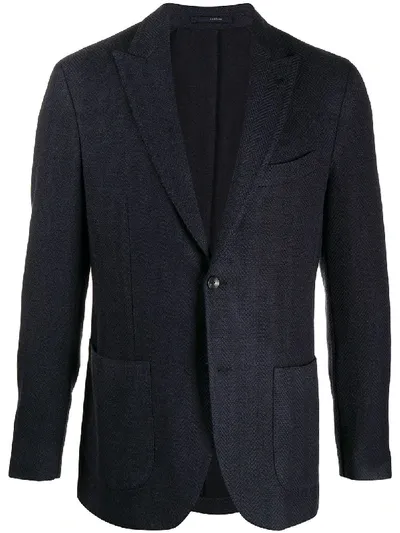 Lardini Single-breasted Fitted Blazer In Blue