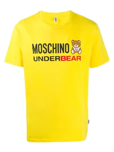 Moschino Underbear Print T-shirt In Yellow