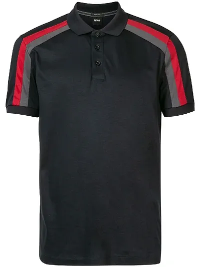 Hugo Boss Poloshirt Mit Kontrasteinsätzen In Blue