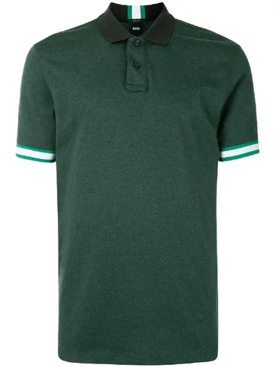 Hugo Boss Poloshirt Mit Streifen In Green