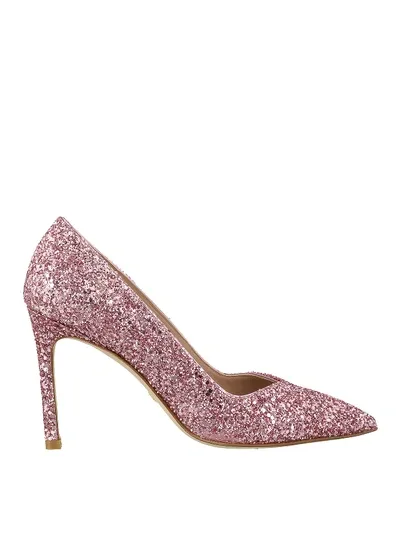 Stuart Weitzman Anny Glitter Pumps In Pink