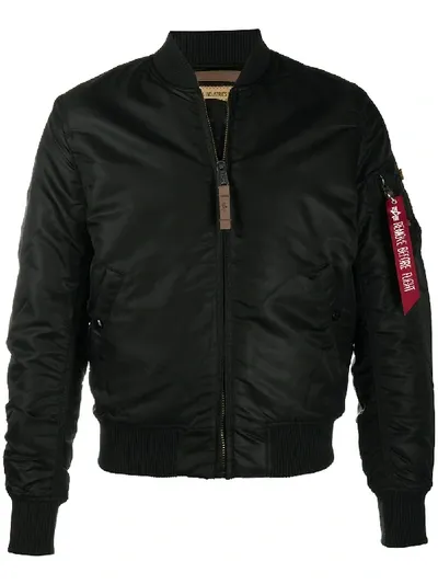 Alpha Industries Black Ma-1 Flight Bomber Jacket