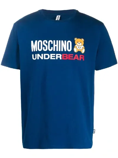 Moschino Underbear Print T-shirt In Blue