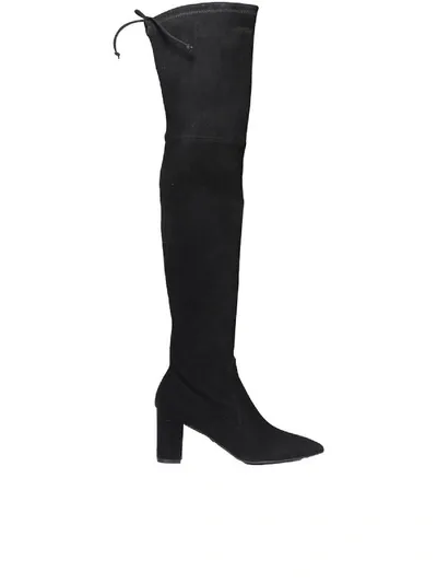 Stuart Weitzman Ledyland Suede Over-the-knee Boots In Black