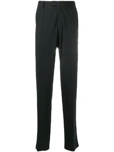 Traiano Milano Straight Leg Tailored Trousers In Black