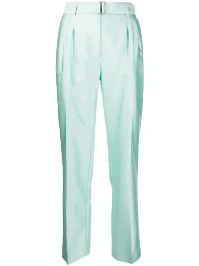 Christian Wijnants Satin Straight-leg Trousers In Blue