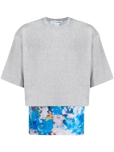 Comme Des Garçons Shirt Contrast-panel Layered T-shirt In Grey