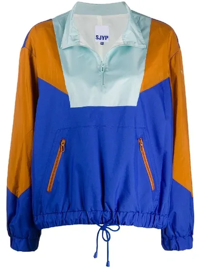 Sjyp Colour-block Pullover Jacket In Blue