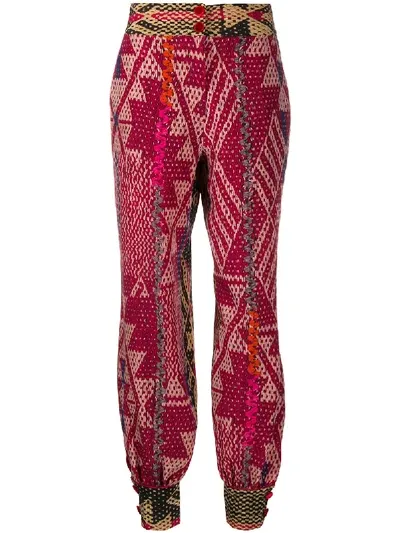 F.r.s For Restless Sleepers Geometric Print Balloon Leg Trousers In Red