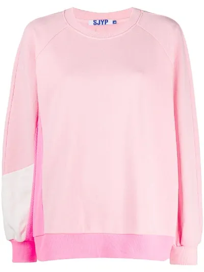 Sjyp Multi Tone Sweatshirt In Pink