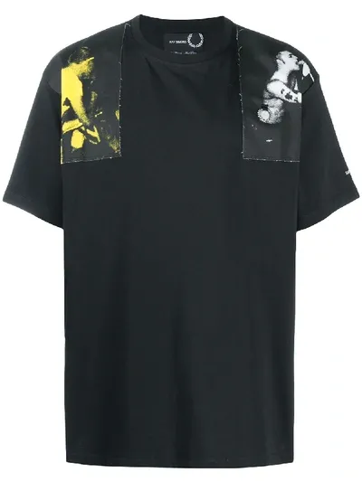 Fred Perry Graphic Print Cotton T-shirt In Black