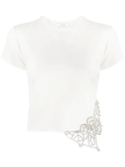 Area Crystal Embellished Blouse In White