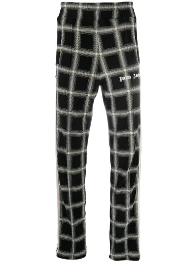 Palm Angels Check-pattern Track Pants In Black