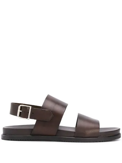 Scarosso Antonio Strap Sandals In Brown Calf