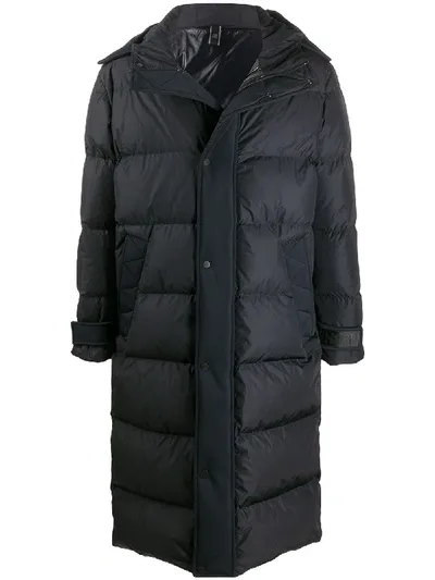 Hogan Longline Quilted Coat In Black