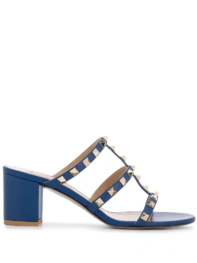 Valentino Garavani Rockstud 70mm Sandals In Blue