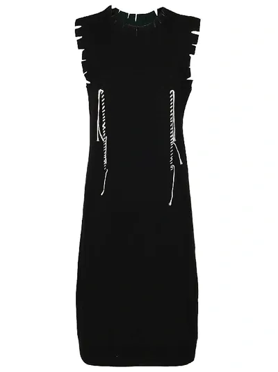 Maison Margiela Twisted Thread Detail Dress In Black