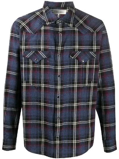 Isabel Marant Pitt Plaid-check Shirt In Blue