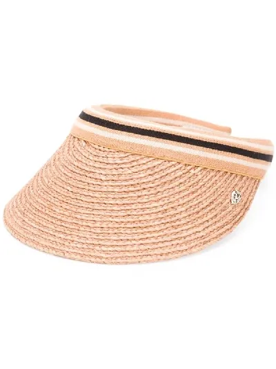 Helen Kaminski Marina Visor Hat In Nougat/black Stripe