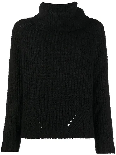 Ma'ry'ya Oversize Roll Neck Jumper In Black