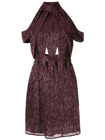 Reinaldo Lourenço Textured Short Dress In Purple