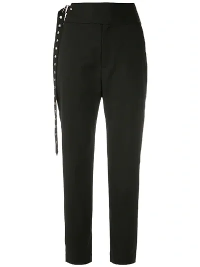 Reinaldo Lourenço Adjustable Waist Straight Trousers In Black