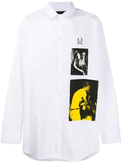 Fred Perry Photographic Print Shirt In White