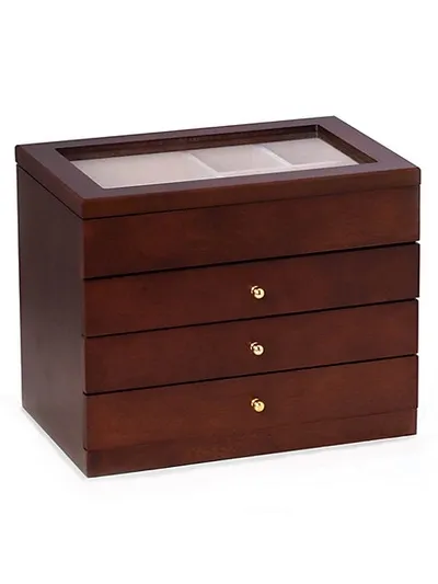 Bey-berk Rosewood Jewelry Box In Brown