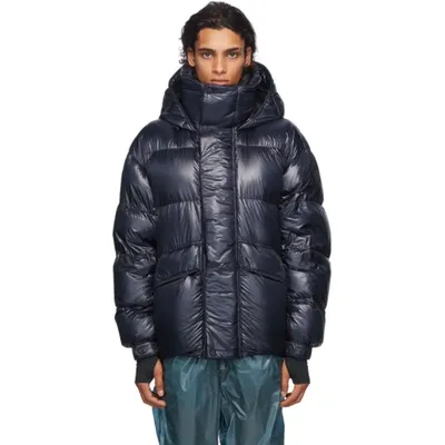 Moncler Navy Down Gressan Coat In Blue